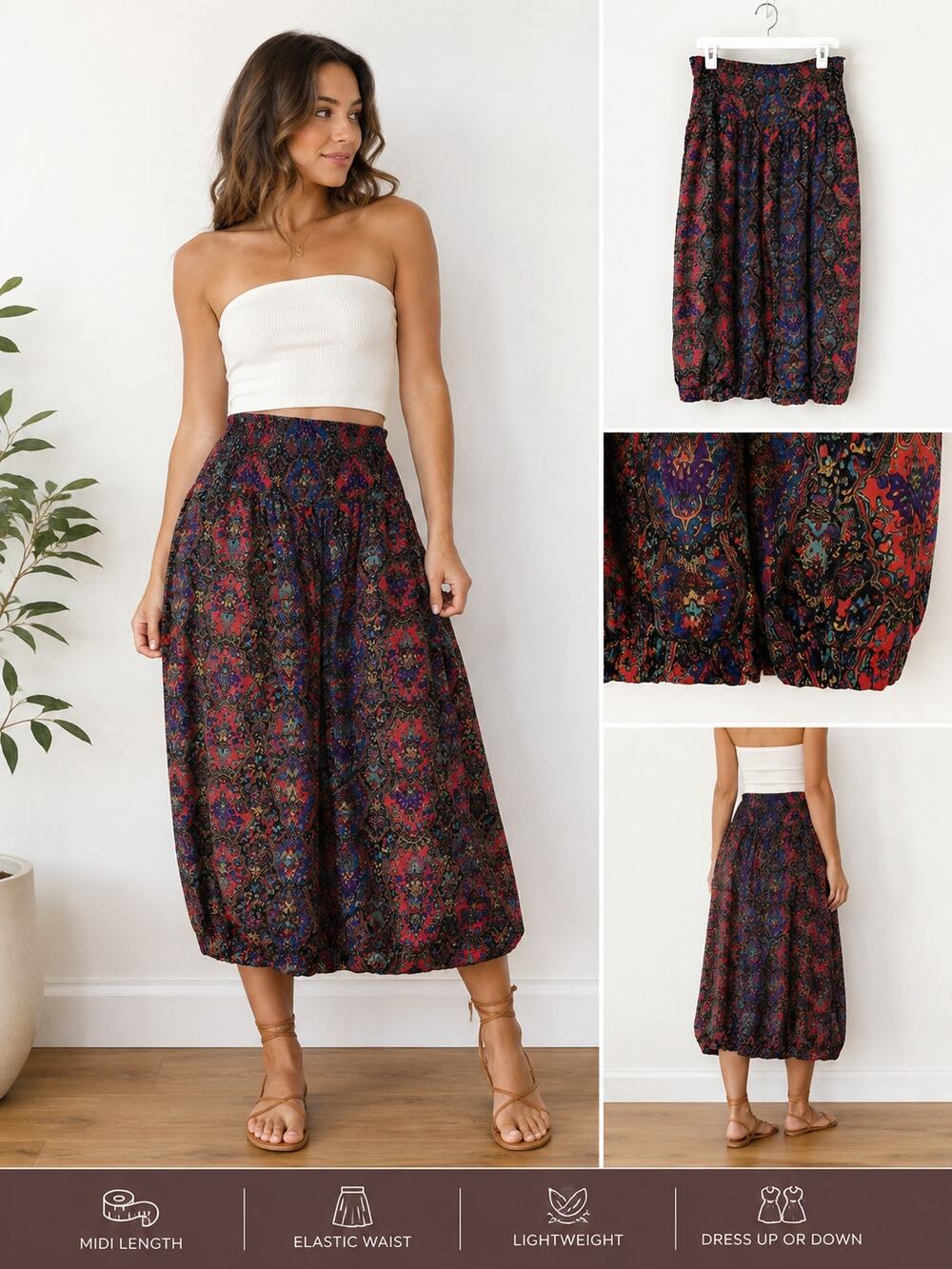 Vintage Compagnie Internationale Express Boho Whimsigoth Paisley Midi Skirt XS